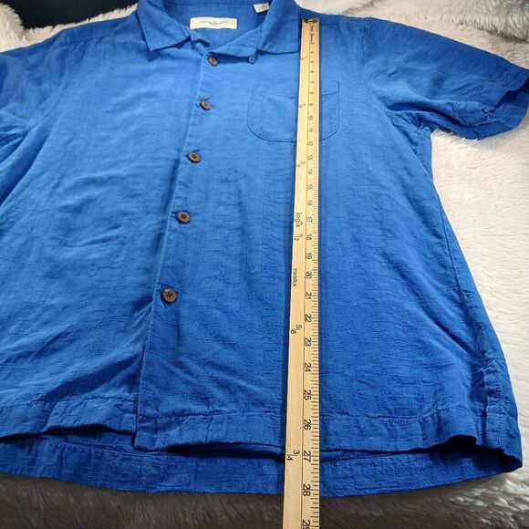 Tommy Bahama Silk & Cotton Casual Button Down Shirt Men's Large Blue............ - Picture 8 of 11